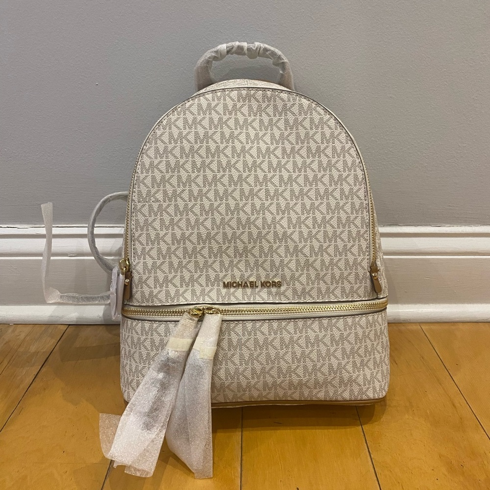 Michael Kors Beige Monogram Backpack